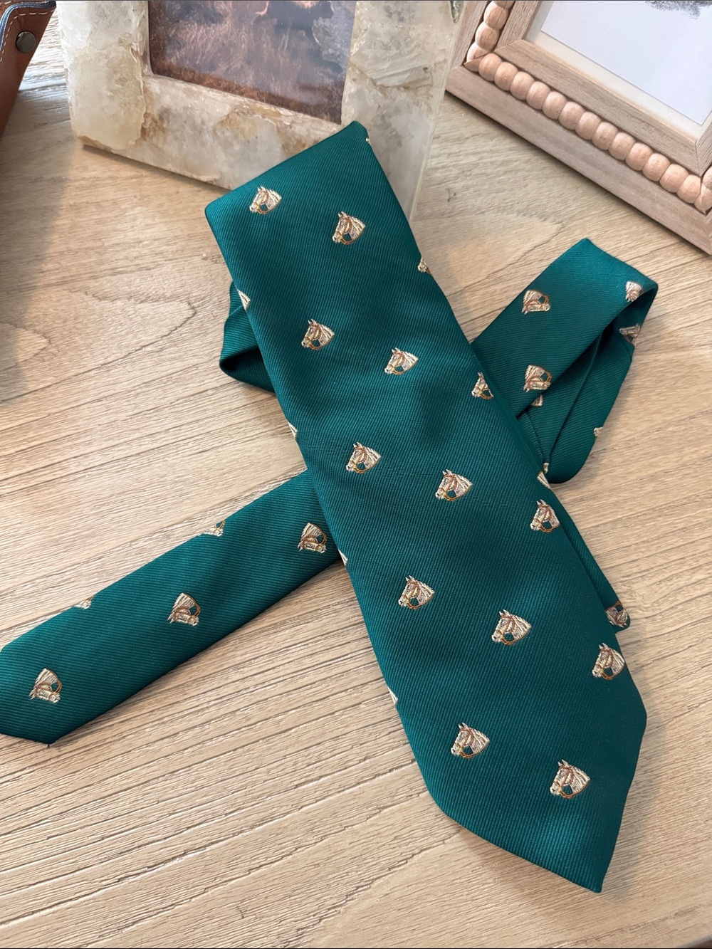 Men's Teal Tie with horses 🐴